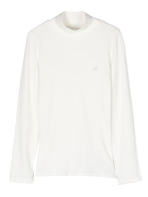 Monnalisa haut en maille à ornements en cristal - Blanc