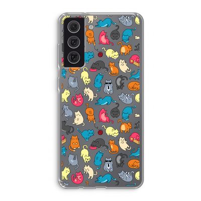 Kleurrijke katten: Samsung Galaxy S21 FE Transparant Hoesje