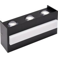 Mat Zwarte Tistow LED Wandlamp Buiten - 12W - 3-Lichts - 4200K - IP65