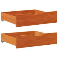 VidaXL Bedlades 2 st 75x55x17 massief grenenhout wasbruin VidaXL Bedlades 2 st 75x55x17 massief grenenhout wasbruin