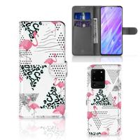 Samsung Galaxy S20 Ultra | Telefoonhoesje | Met pasjeshouder | Flamingo Triangle