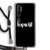 Topwijf Zwart: Xiaomi Mi Note 10 Pro Transparant Hoesje met koord