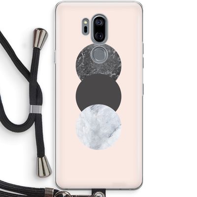 Marmeren cirkels: LG G7 Thinq Transparant Hoesje met koord