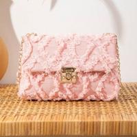 Bon&Bon Pattern Small Square Bag - Chain Strap Crossbody Handbag Pink
