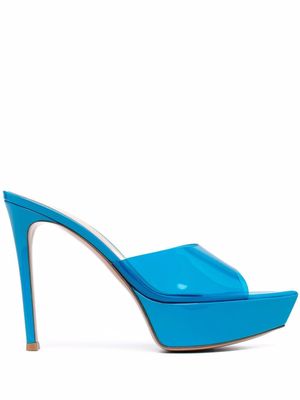 Gianvito Rossi sandales en cuir à bout ouvert - Bleu