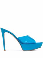 Gianvito Rossi sandales en cuir à bout ouvert - Bleu