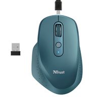 Trust Ozaa - Draadloze muis met USB-dongle - Oplaadbaar - Blauw/ groen - thumbnail