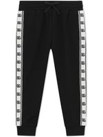 Dolce & Gabbana Kids pantalon de jogging à bande logo - Noir