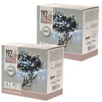 Kerstverlichting - 2x - LED - helder wit - op batterijen - 15 meter
