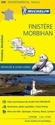 Wegenkaart - landkaart 308 Finistere - Morbihan (Bretagne) | Michelin Wegenkaart - landkaart 308 Finistere - Morbihan (Bretagne) | Michelin