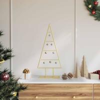 VidaXL Metalen kerstboom met standaard goud 60 cm poedergecoat staal