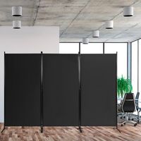 3-Paneel Houten Kamerverdeler 260 x 183cm Inklapbaar Privéscherm voor Thuis Kantoor Badkamer Slaapkamer Zwart/Grijs/Gebroken Wit/Bruin