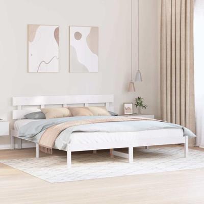 Bedframe Wit 180 x 200 cm Massief grenenhout