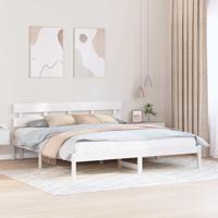 Bedframe Wit 180 x 200 cm Massief grenenhout