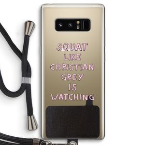 Christian Grey: Samsung Galaxy Note 8 Transparant Hoesje met koord