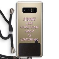 Christian Grey: Samsung Galaxy Note 8 Transparant Hoesje met koord