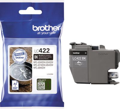 Brother inktcartridge, 550 pagina&apos;s, OEM LC-422BK, zwart