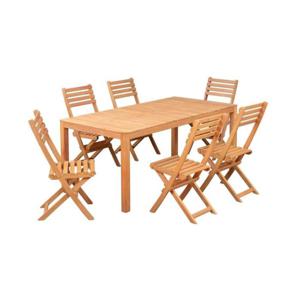 Tuinset 6 personen - Eucalyptus FSC - Tafel 180 x 80 cm + 6 klapstoelen