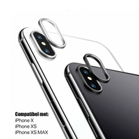 iPhone X / XS / XS Max Glazen Camera Cover - Zwart