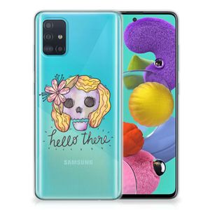 Silicone Back Case Samsung Galaxy A51 Boho Skull