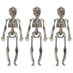 Halloween/horror thema hang decoraties - 3x - skeletten - in vergane staat - 30 cm