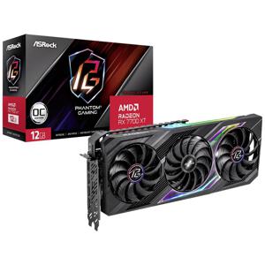 ASRock AMD Radeon RX 7700 XT Videokaart Phantom Gaming OC 12 GB GDDR6-RAM PCIe x16 HDMI, DisplayPort RGB-verlichting , Overclocked