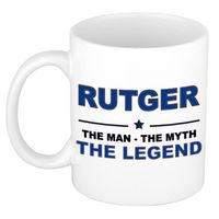 Naam cadeau mok/ beker Rutger The man, The myth the legend 300 ml - Naam mokken