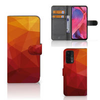 Book Case voor OPPO A54 5G | A74 5G | A93 5G Polygon Red - thumbnail