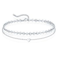 Pailetten Enkelband Heart - Zilver