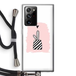 Zwart-wit cactus: Samsung Galaxy Note 20 Ultra / Note 20 Ultra 5G Transparant Hoesje met koord