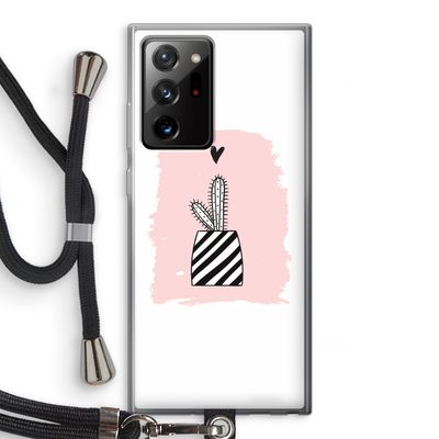 Zwart-wit cactus: Samsung Galaxy Note 20 Ultra / Note 20 Ultra 5G Transparant Hoesje met koord