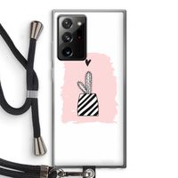 Zwart-wit cactus: Samsung Galaxy Note 20 Ultra / Note 20 Ultra 5G Transparant Hoesje met koord