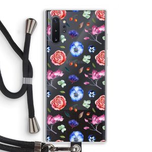 Bloemetjes: Samsung Galaxy Note 10 Plus Transparant Hoesje met koord