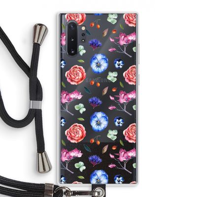 Bloemetjes: Samsung Galaxy Note 10 Plus Transparant Hoesje met koord