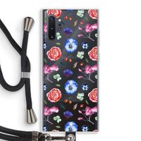 Bloemetjes: Samsung Galaxy Note 10 Plus Transparant Hoesje met koord