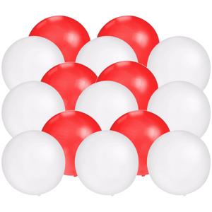 Bellatio Decorations - 10x stuks groot formaat ballonnen - rood en wit - Diameter 60 cm