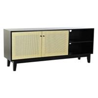 Tv-meubel DKD Home Decor Zwart Spar Rotan (160 x 65 x 38 cm)