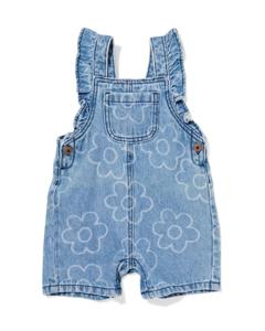 HEMA Babytuinbroek Denim Bloemen Denim (denim)