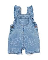 HEMA Babytuinbroek Denim Bloemen Denim (denim)
