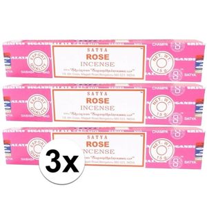 3x Nag Champa wierook Rose 15 gram