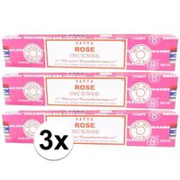 3x Nag Champa wierook Rose 15 gram