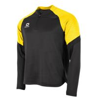 Stanno Bolt Trainingstrui 1/4-Zip Kids Zwart Geel - thumbnail