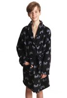 Tiener badjas zwart controller - fleece-140 Tiener badjas zwart controller - fleece-140
