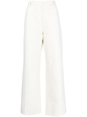 Dion Lee jean ample bicolore à bords francs - Marron