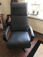 Leren relaxfauteuil met stalen frame - met extra nekkussen - blauw leer - Echt leer, Industrieel, ontdek de vele Leersoorten en Kleuren bij ShopX Leren relaxfauteuil met stalen frame - met extra nekkussen - blauw leer - Echt leer, Industrieel, ontdek de vele Leersoorten en Kleuren bij ShopX