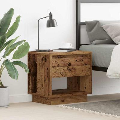 Nachtkast met lade Oud hout 45 x 34 x 44 cm Bewerkt hout