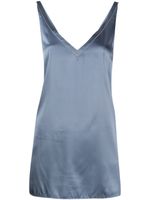Brunello Cucinelli top sans manches à effet métallisé - Bleu