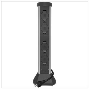 Buitenstopcontact paal kunsstof 4 stopcontacten 58 hoog 2 meter snoer met stekker