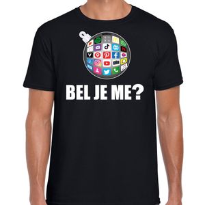 Kerstbal shirt / Kerst outfit bel je me zwart voor heren