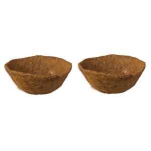 Voorgevormde inlegvel - 2x stuks - kokos - 35 cm - voor hanging basket - kokosinleggers
